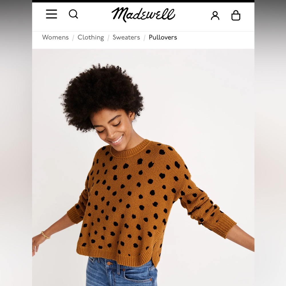 Madewell Painted Spots Sweater in Egyptian Gold